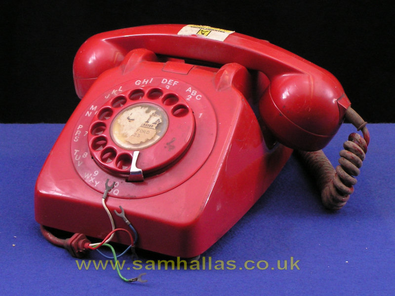 GPO 706 Vintage Telefon Lack rot Mobilteil Kabel Tülle