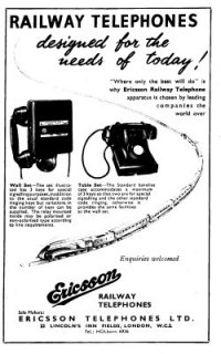 Ericsson Ad for Railway Telephones
