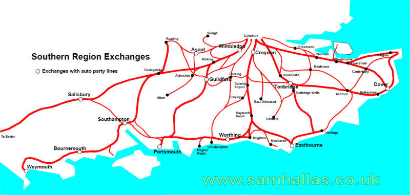 Map showing equipped exchanges