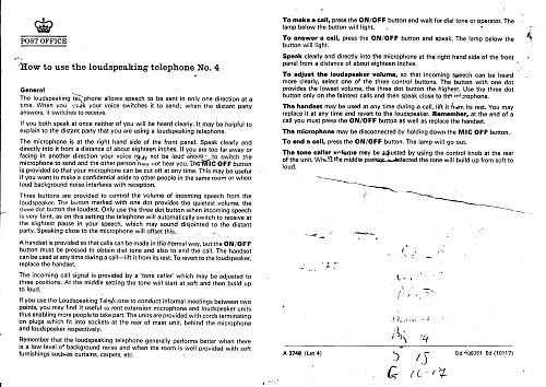 Scan of both sides of Instructions